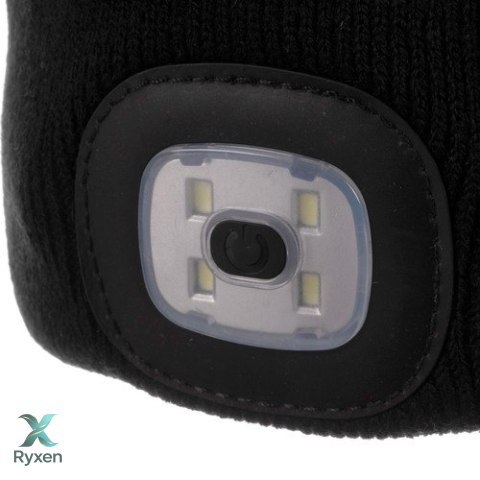 Czapka zimowa z latarką- czarna Trizand 22663 TRIZAND