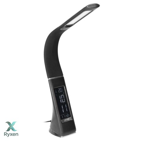 DOLOMIT LED 5W, lampka biurkowa z budzikiem, 300lm, 4000K, czarna Orno