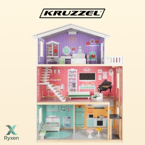 Domek dla lalek Kruzzel Duży Domek dla Lalek 114 cm 114 cm KRUZZEL