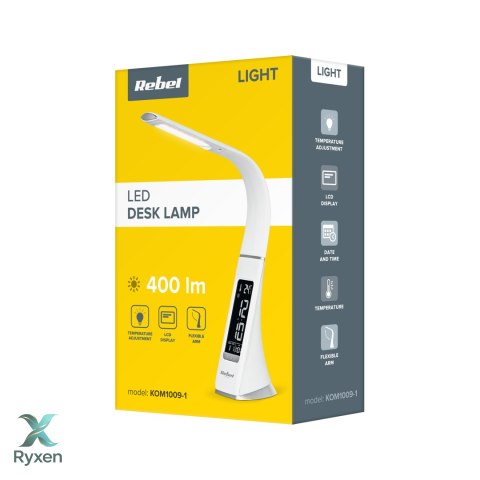 Lampka REBEL Led na biurko (zegar, datownik, temperatura) Rebel
