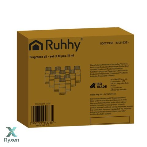 Olejki Zapachowe - zestaw 10szt. 15ml Ruhhy 21938 RUHHY