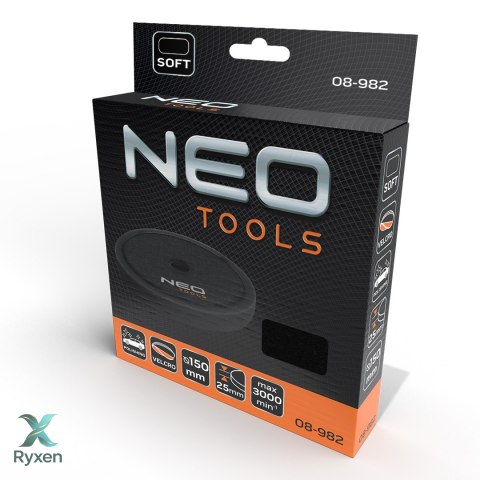 Pad polerski 150 x 150 mm x 25 mm, gąbka miękka NEO TOOLS