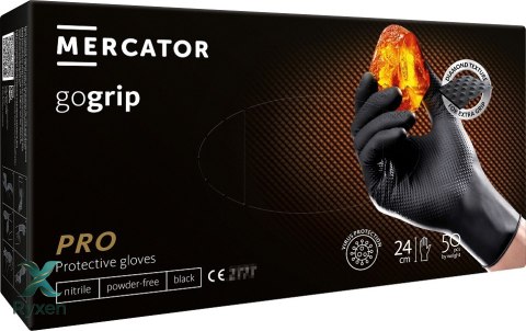 Rękawice nitrylowe czarne mercator gogrip black 50 sztuk rozmiar xxl MERCATOR