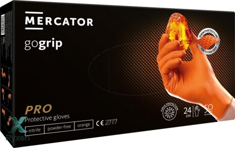 Rękawice nitrylowe pomarańczowe mercator gogrip orange 50 sztuk rozmiar xl MERCATOR