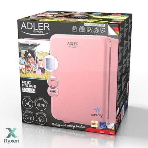 AD 8084 pink Mini lodówka 4l | chłodzenie i podgrzewanie | do domu i samochodu | system peltiera ADLER