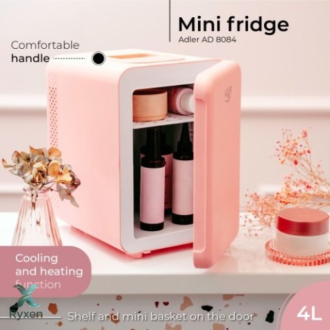 AD 8084 pink Mini lodówka 4l | chłodzenie i podgrzewanie | do domu i samochodu | system peltiera ADLER