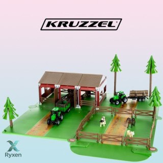 Farma ze zwierzętami + 2 autka rolnicze 22404 KRUZZEL
