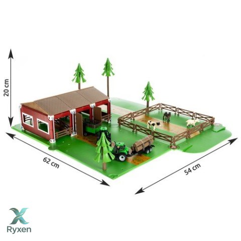 Farma ze zwierzętami + 2 autka rolnicze 22404 KRUZZEL