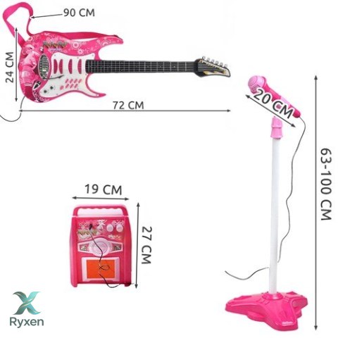 Gitara + mikrofon + wzmacniacz róż 22407 ISO TRADE