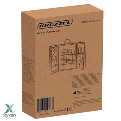 Skrzynka + zestaw narzędzi drewnianych 22697 KRUZZEL