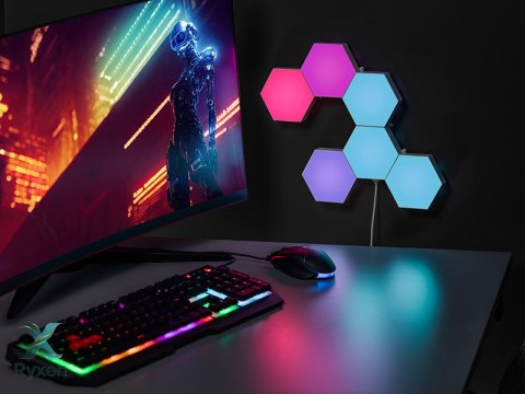 Sześciokątne lampy RGB Tracer Ambience - Smart Hexagon TRACER
