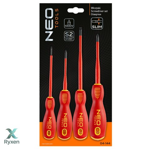 Wkrętaki 1000V, zestaw 4 szt., slim NEO TOOLS