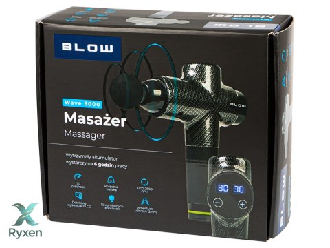 44-341# Pistolet do masażu masażer blow wave 5000 + 10 końcówek + walizka Blow