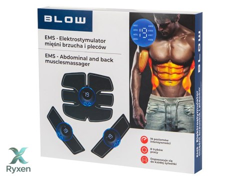 44-343# Masażer elektrostymulator ems mięśni brzucha nóg rąk i całego ciała Blow