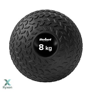Mała piłka lekarska do ćwiczeń rehabilitacyjna Slam Ball 23cm 8kg, REBEL ACTIVE Rebel