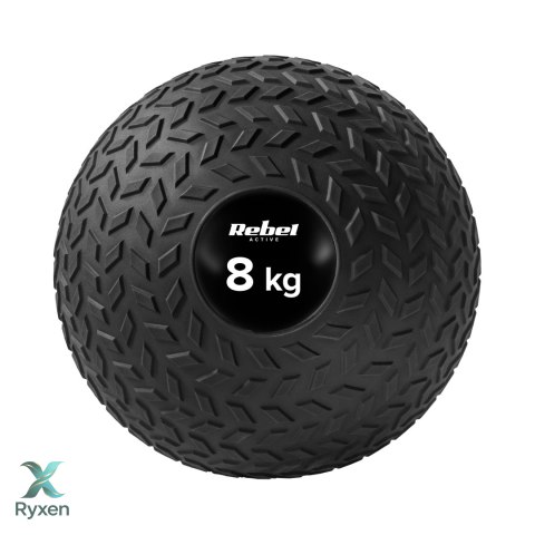 Mała piłka lekarska do ćwiczeń rehabilitacyjna Slam Ball 23cm 8kg, REBEL ACTIVE Rebel