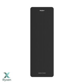 Mata gimnastyczna do ćwiczeń joga, pilates, fitness, 183x61cm, grubość 1.5cm, materiał NBR, czarna, REBEL ACTIVE Rebel
