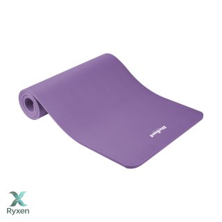 Mata gimnastyczna do ćwiczeń joga, pilates, fitness, 183x61cm, grubość 1.5cm, materiał NBR, fioletowa, REBEL ACTIVE Rebel