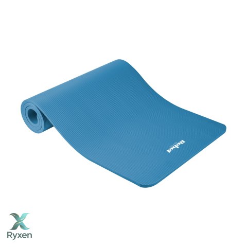 Mata gimnastyczna do ćwiczeń joga, pilates, fitness, 183x61cm, grubość 1.5cm, materiał NBR, niebieska, REBEL ACTIVE Rebel