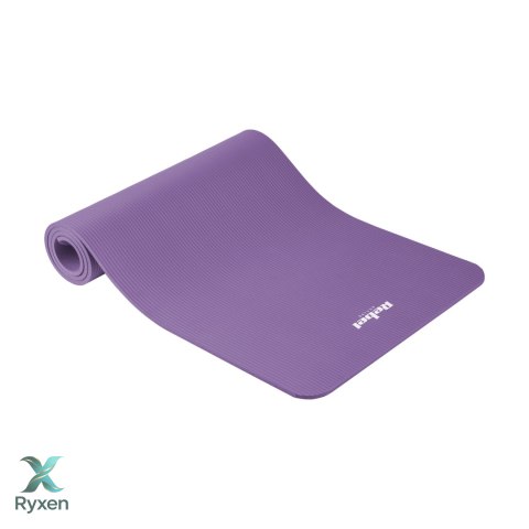 Mata gimnastyczna do ćwiczeń joga, pilates, fitness, 183x61cm, grubość 1cm, materiał NBR, fioletowa, REBEL ACTIVE Rebel