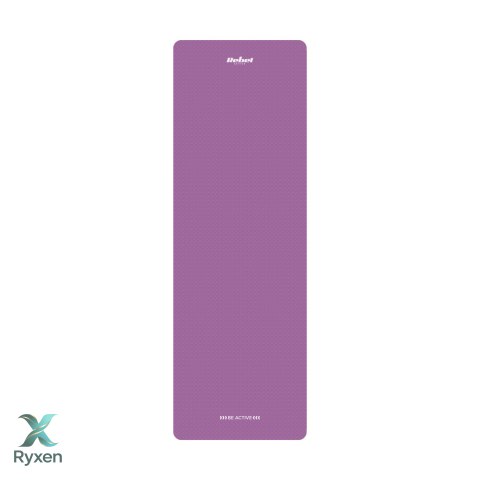 Mata gimnastyczna do ćwiczeń joga, pilates, fitness, 183x61cm, grubość 6mm, materiał TPE, fioletowa, REBEL ACTIVE Rebel