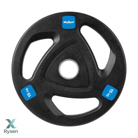 Obciążenie żeliwne olimpijskie gumowane zestaw 2x15kg, otwór 51mm , REBEL ACTIVE Rebel