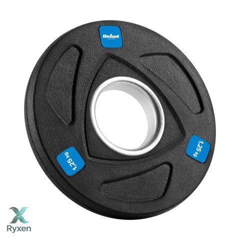 Obciążenie żeliwne olimpijskie gumowane zestaw 4x1.25kg, otwór 51mm , REBEL ACTIVE Rebel