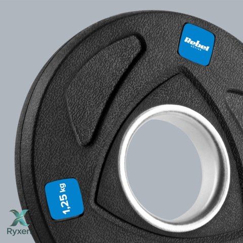 Obciążenie żeliwne olimpijskie gumowane zestaw 4x1.25kg, otwór 51mm , REBEL ACTIVE Rebel