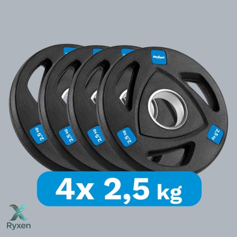 Obciążenie żeliwne olimpijskie gumowane zestaw 4x2.5kg, otwór 51mm , REBEL ACTIVE Rebel