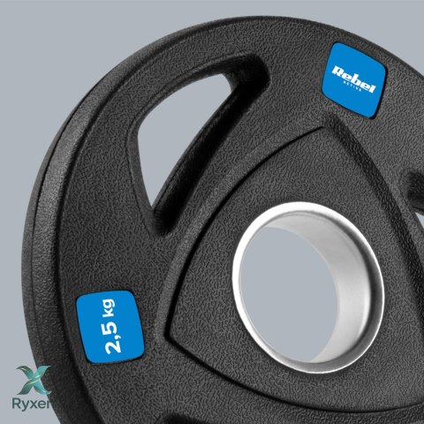 Obciążenie żeliwne olimpijskie gumowane zestaw 4x2.5kg, otwór 51mm , REBEL ACTIVE Rebel