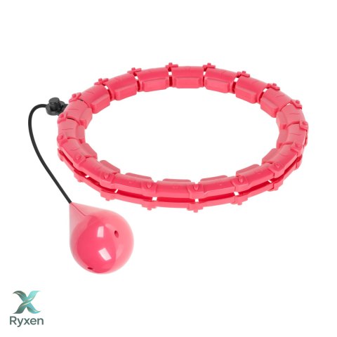 Smart Hula Hop odchudzające koło z wypustkami i obciążeniem 50cm, różowe, REBEL ACTIVE Rebel