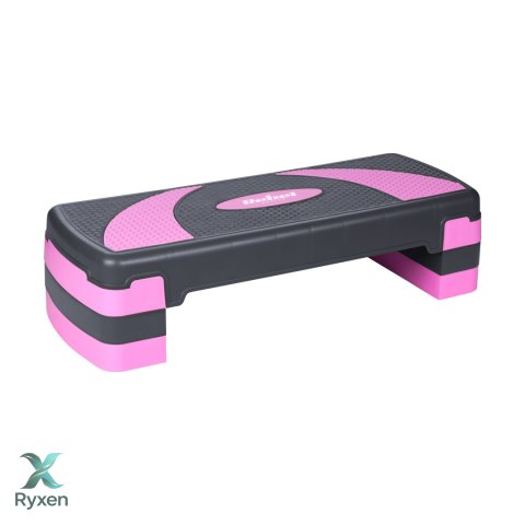 Step do aerobiku i ćwiczeń fitness, 3 stopnie, 78cm, szaro-fioletowy, REBEL ACTIVE Rebel
