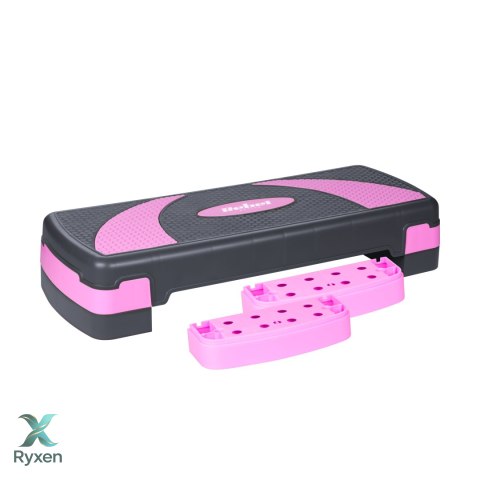 Step do aerobiku i ćwiczeń fitness, 3 stopnie, 78cm, szaro-fioletowy, REBEL ACTIVE Rebel