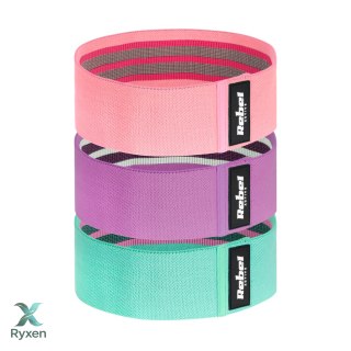 Zestaw gum do ćwiczeń materiałowy - Mini Band M, 27-55 kg, 3 gumy materiałowe, REBEL ACTIVE Rebel