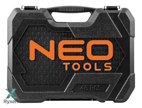 Zestaw nasadek przelotowych 1/4", 3/8", 46 szt., CrV NEO TOOLS