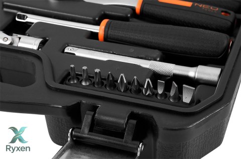 Zestaw nasadek przelotowych 1/4", 3/8", 46 szt., CrV NEO TOOLS