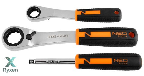 Zestaw nasadek przelotowych 1/4", 3/8", 46 szt., CrV NEO TOOLS